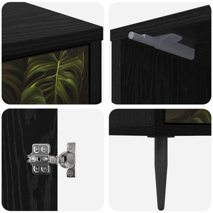 Bedside Cabinet ELBURG Black Oak 36 x 33 x 51 cm