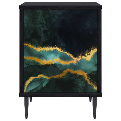 Bedside Cabinet WIJHE Black Oak 36 x 33 x 51 cm Engineered Wood