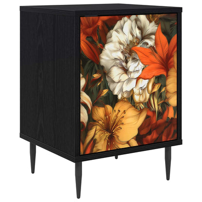 Bedside Cabinet GENNEP Black Oak 36 x 33 x 51 cm