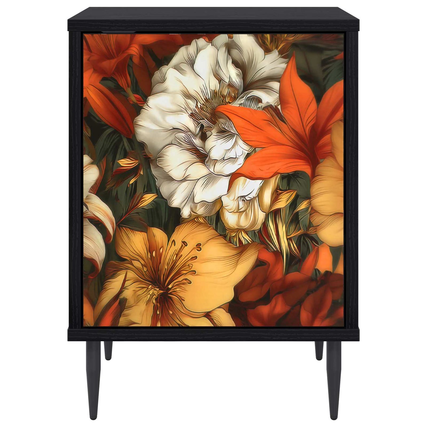 Bedside Cabinet GENNEP Black Oak 36 x 33 x 51 cm