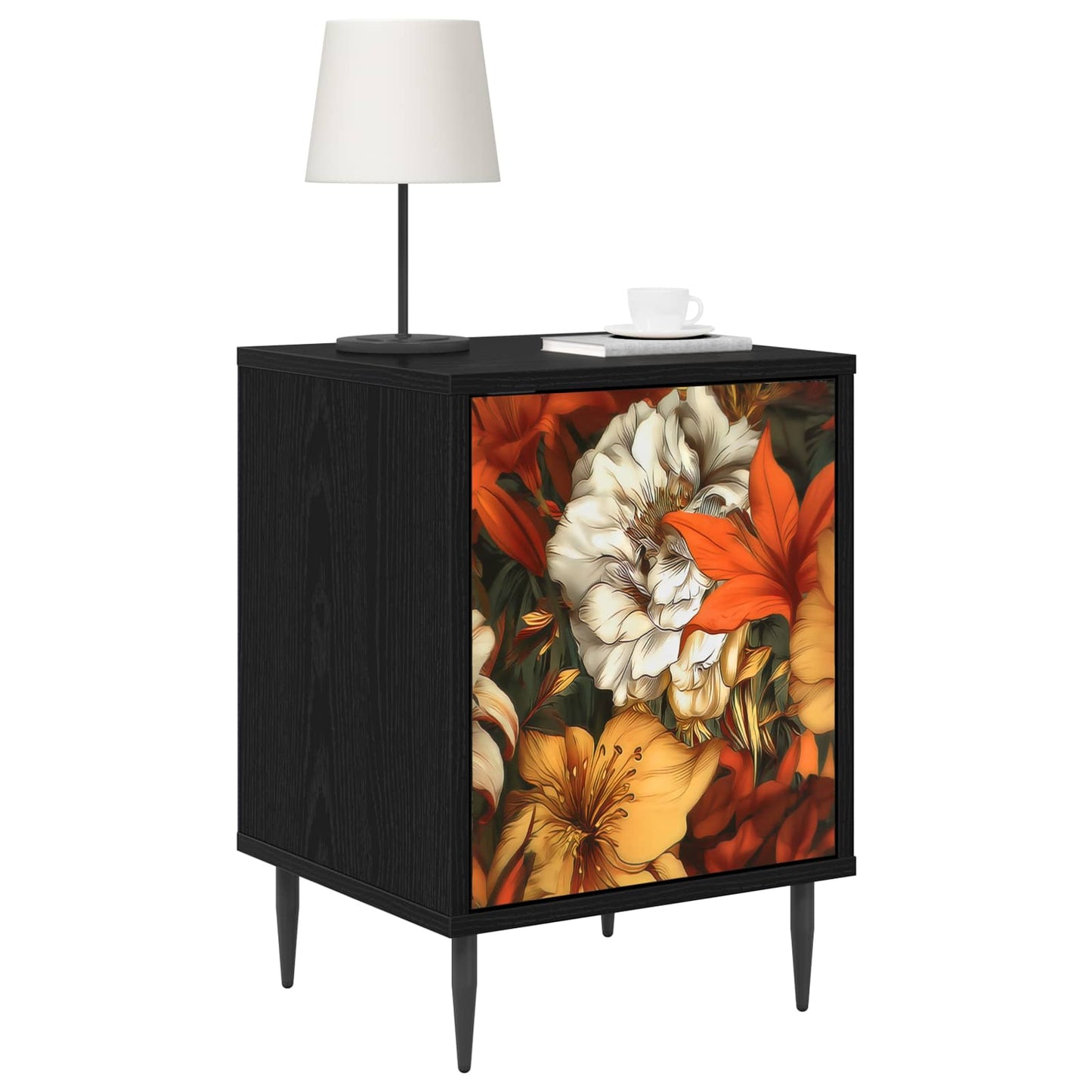 Bedside Cabinet GENNEP Black Oak 36 x 33 x 51 cm