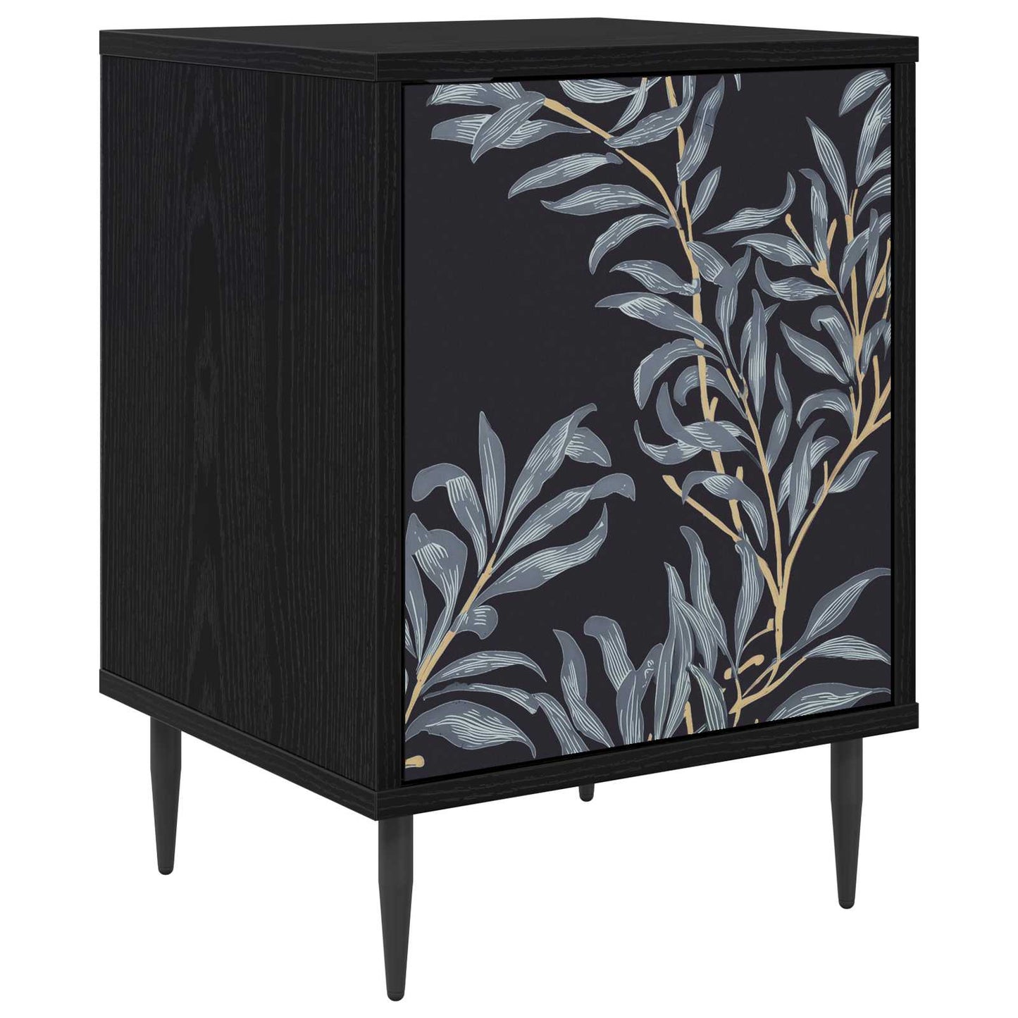 Bedside Cabinet DOKKUM Black Oak 36 x 33 x 51 cm