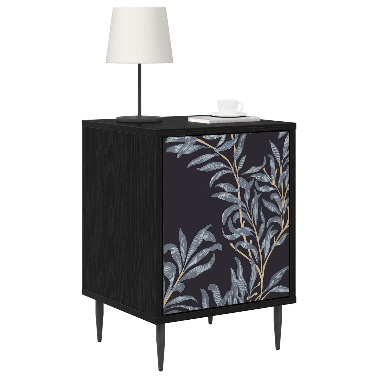 Bedside Cabinet DOKKUM Black Oak 36 x 33 x 51 cm