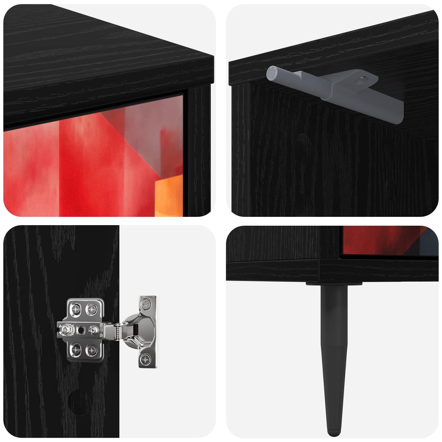 Bedside Cabinet HEESCH 2 pcs Black Oak 36 x 33 x 51 cm