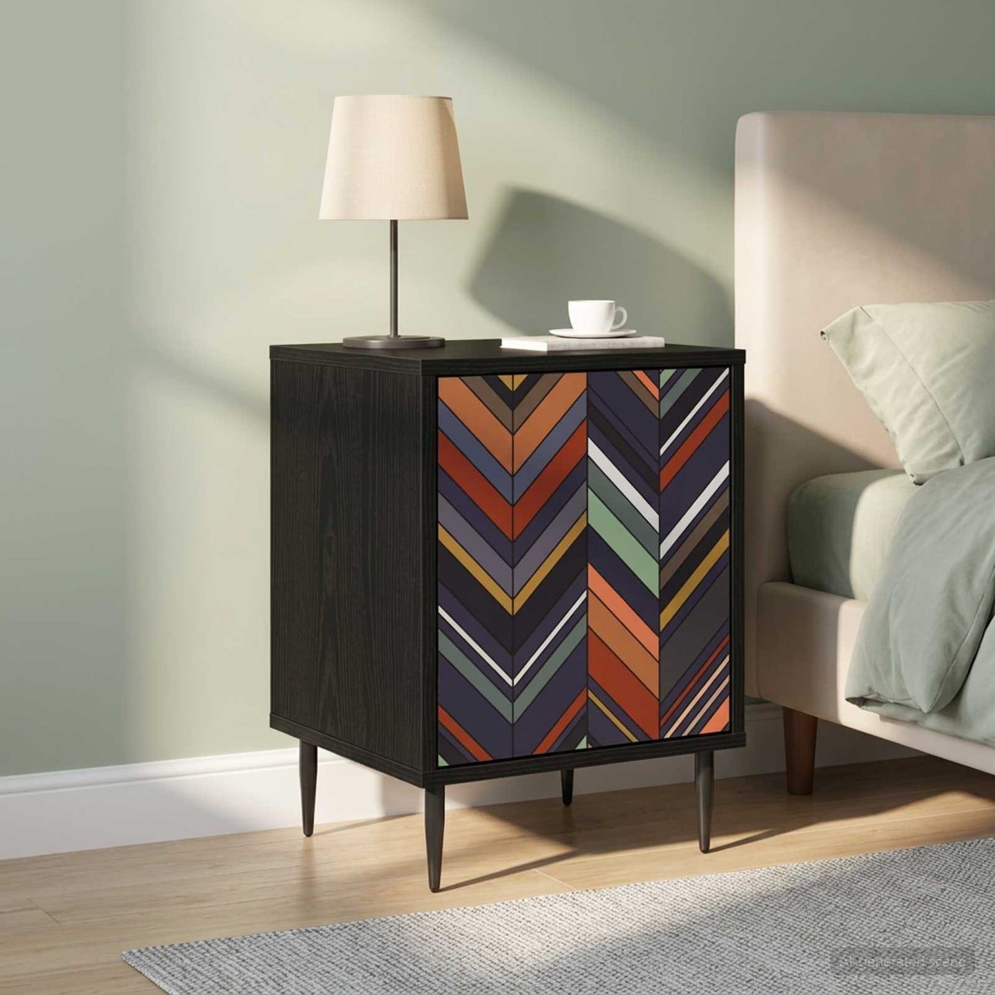 Bedside Cabinet OMMEN 2 pcs Black Oak 36 x 33 x 51 cm