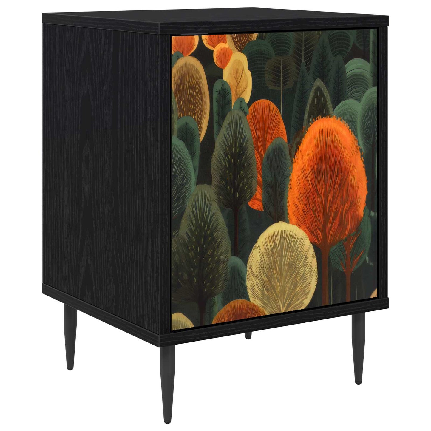 Bedside Cabinet ZAANDAM Black Oak 36 x 33 x 51 cm