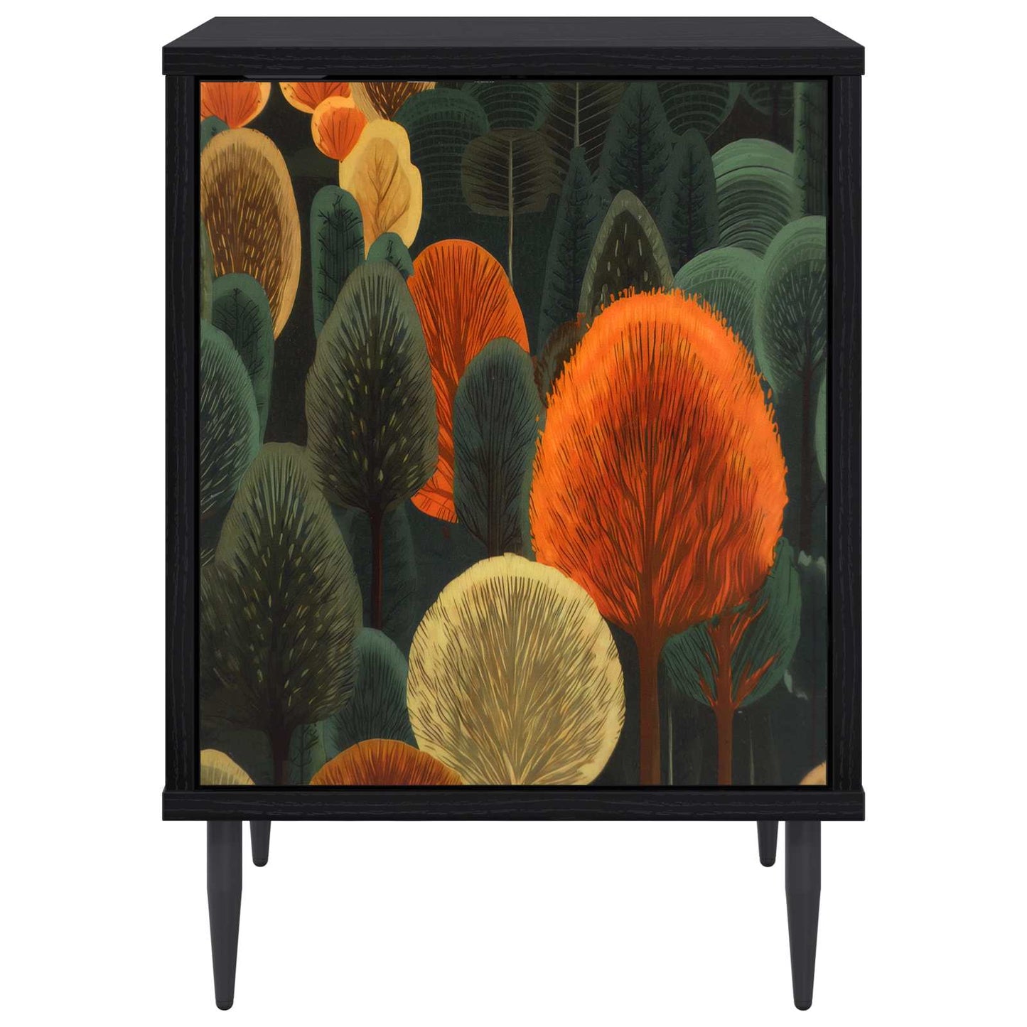 Bedside Cabinet ZAANDAM Black Oak 36 x 33 x 51 cm