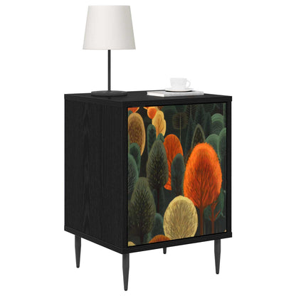 Bedside Cabinet ZAANDAM Black Oak 36 x 33 x 51 cm