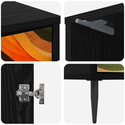 Bedside Cabinet BONN Black Oak 36 x 33 x 51 cm Engineered Wood