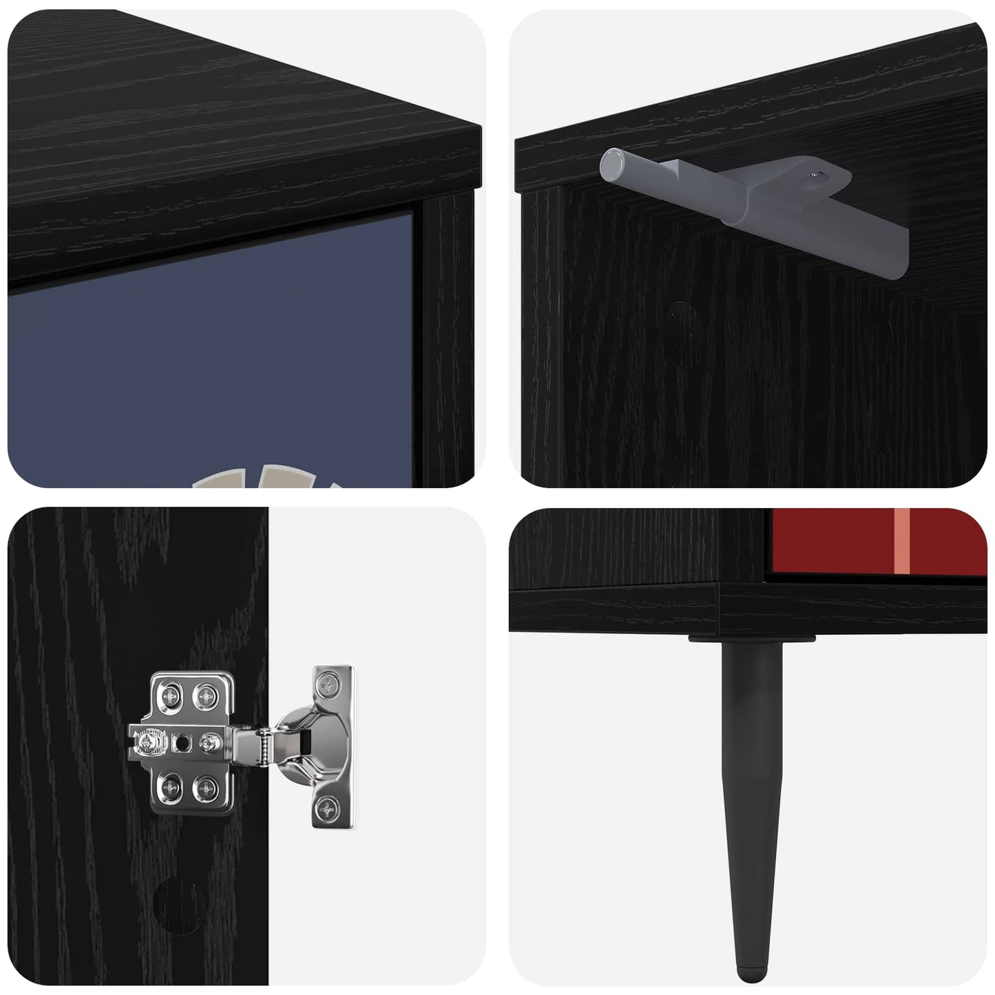 Bedside Cabinet ESSEN Black Oak 36 x 33 x 51 cm Engineered Wood