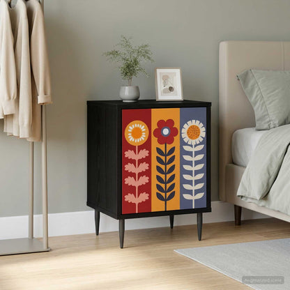 Bedside Cabinet ESSEN Black Oak 36 x 33 x 51 cm Engineered Wood