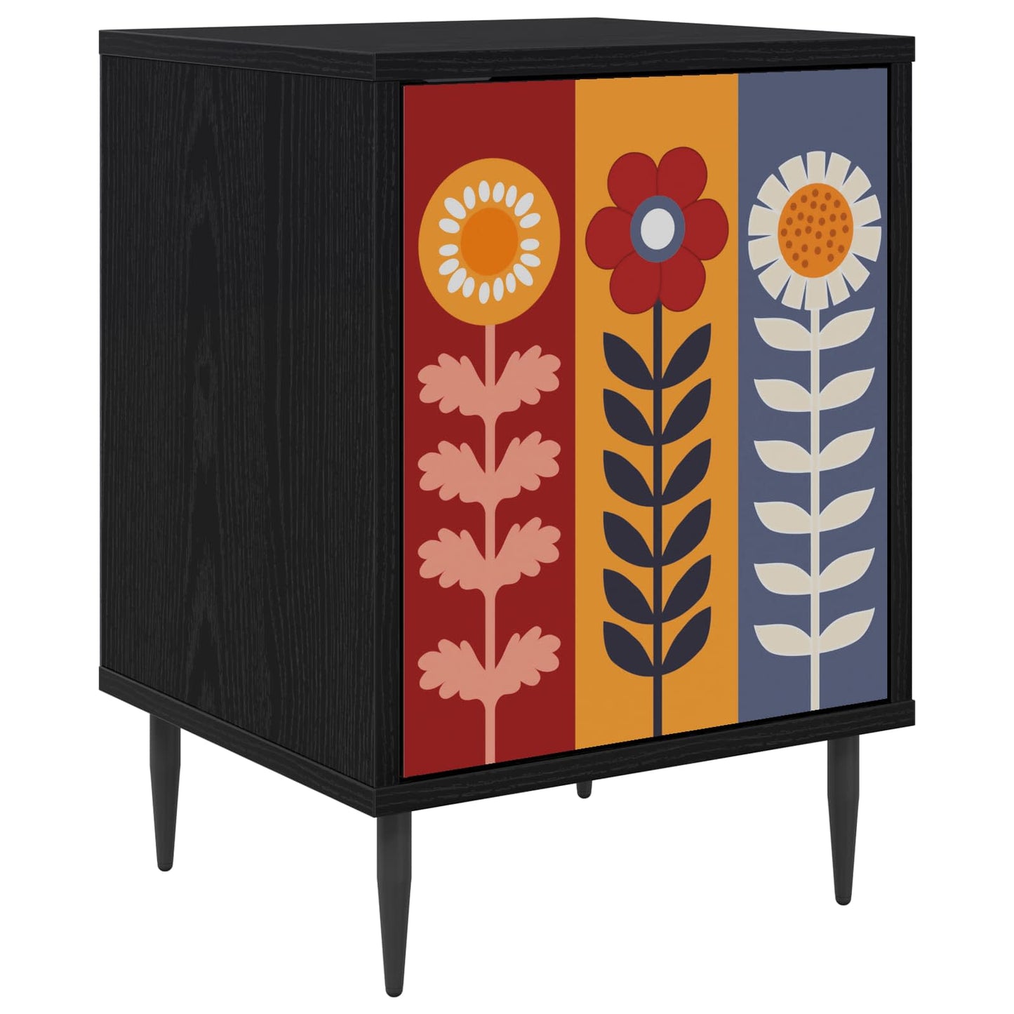 Bedside Cabinet ESSEN Black Oak 36 x 33 x 51 cm Engineered Wood