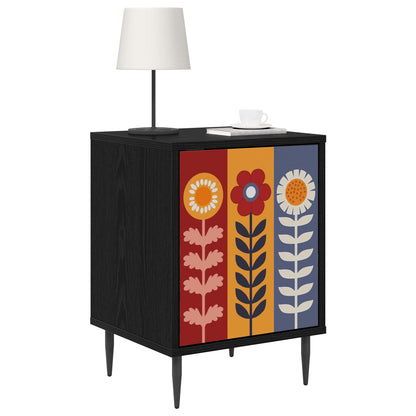 Bedside Cabinet ESSEN Black Oak 36 x 33 x 51 cm Engineered Wood