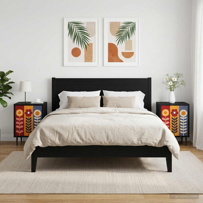 Bedside Cabinet ESSEN 2 pcs Black Oak 36 x 33 x 51 cm