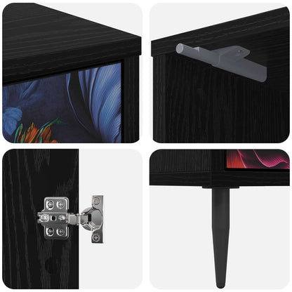 Bedside Cabinet KIEL Black Oak 36 x 33 x 51 cm Engineered Wood