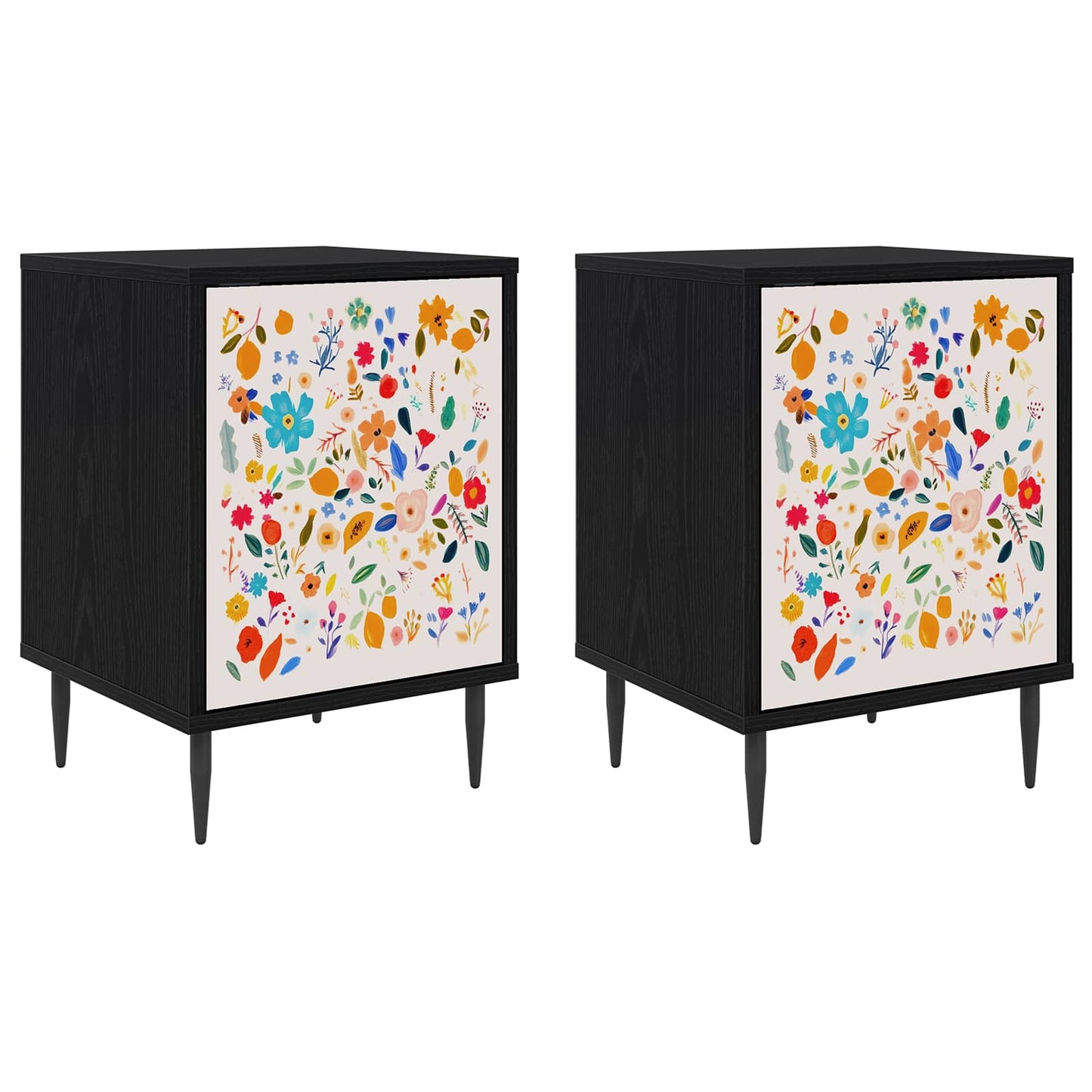 Bedside Cabinet MAINZ 2 pcs Black Oak 36 x 33 x 51 cm