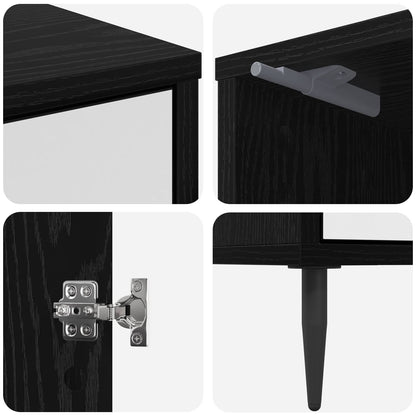 Bedside Cabinet HANAU 2 pcs Black Oak 36 x 33 x 51 cm
