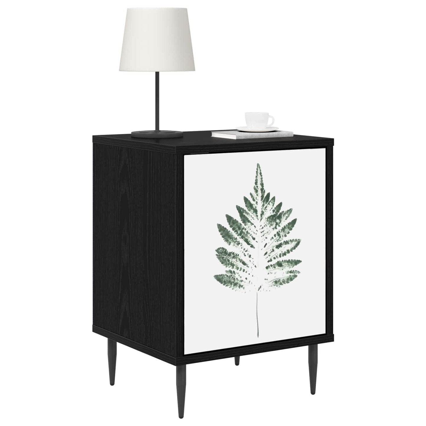 Bedside Cabinet HANAU 2 pcs Black Oak 36 x 33 x 51 cm