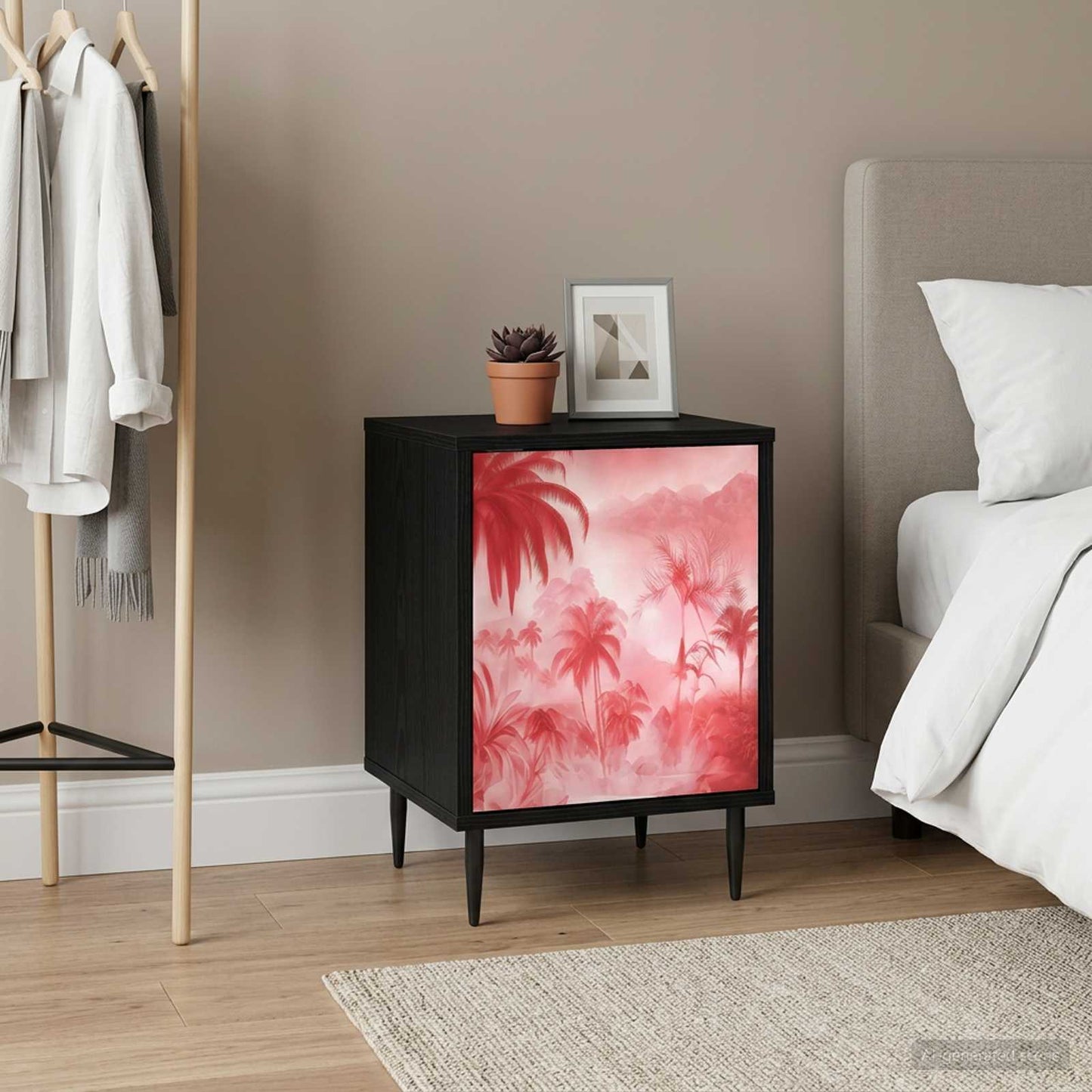 Bedside Cabinet AACHEN 2 pcs Black Oak 36 x 33 x 51 cm