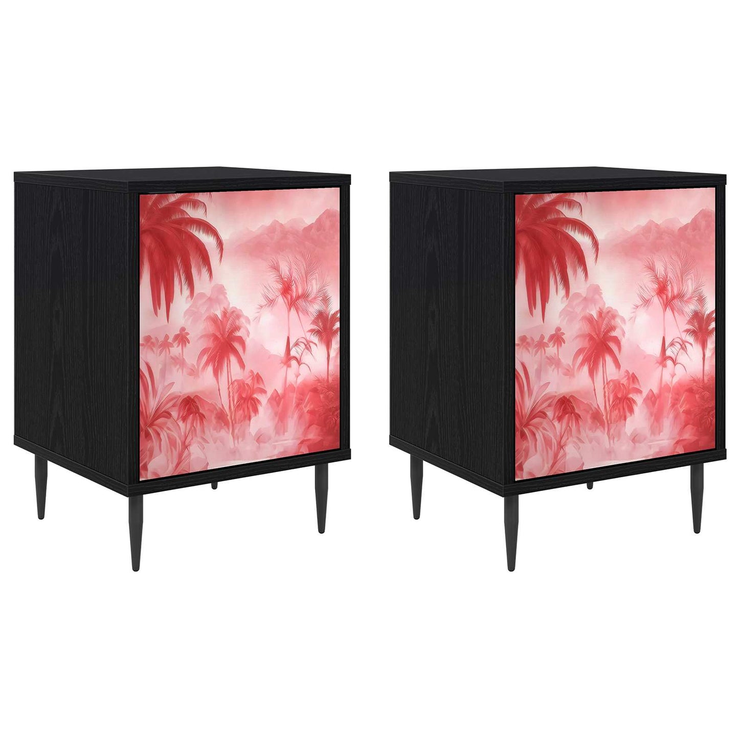 Bedside Cabinet AACHEN 2 pcs Black Oak 36 x 33 x 51 cm