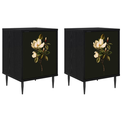 Bedside Cabinet BREMEN 2 pcs Black Oak 36 x 33 x 51 cm