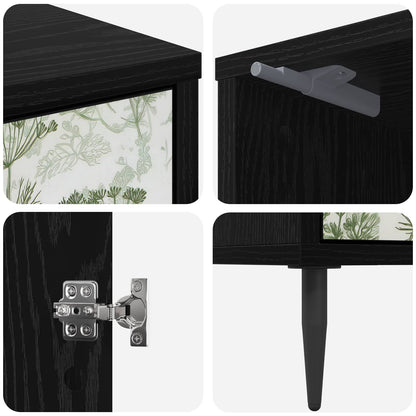 Bedside Cabinet GOTHA 2 pcs Black Oak 36 x 33 x 51 cm