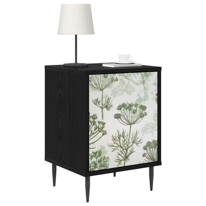 Bedside Cabinet GOTHA 2 pcs Black Oak 36 x 33 x 51 cm