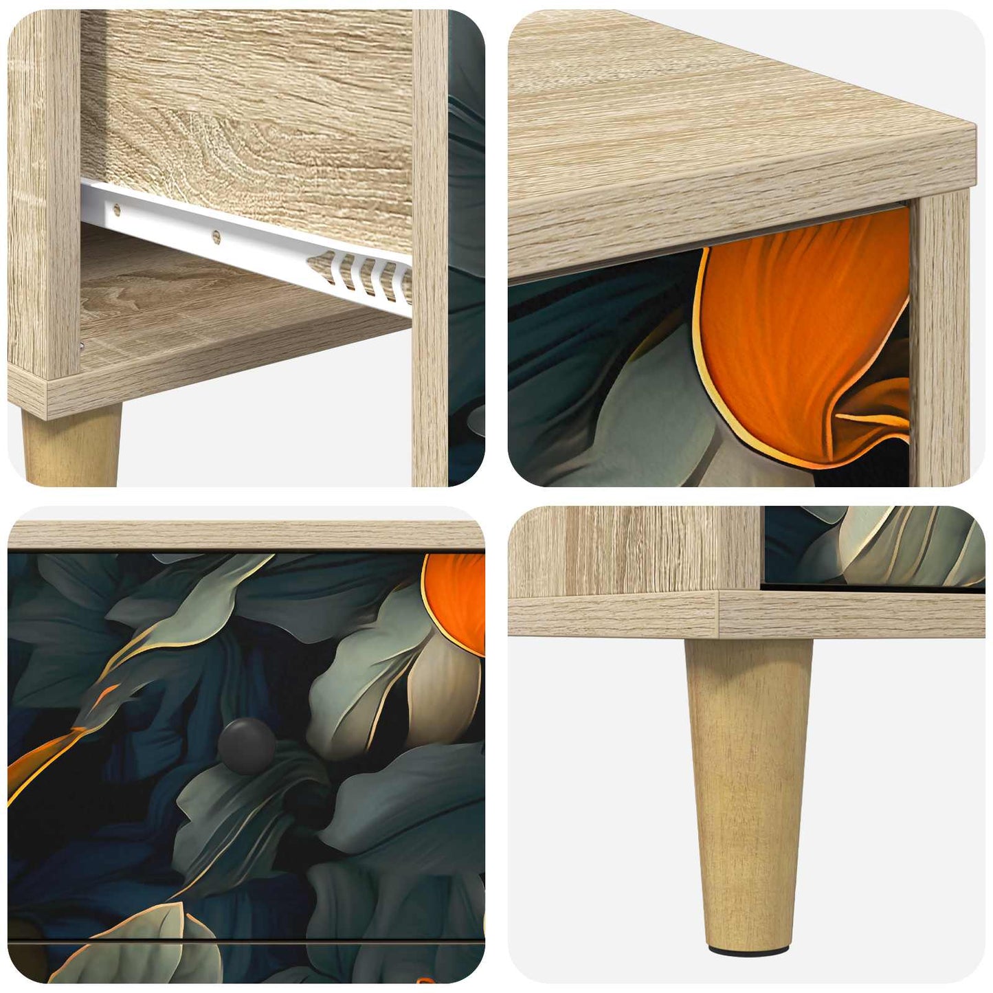 Bedside Cabinet LOCHEM Sonoma Oak 36 x 33 x 60 cm