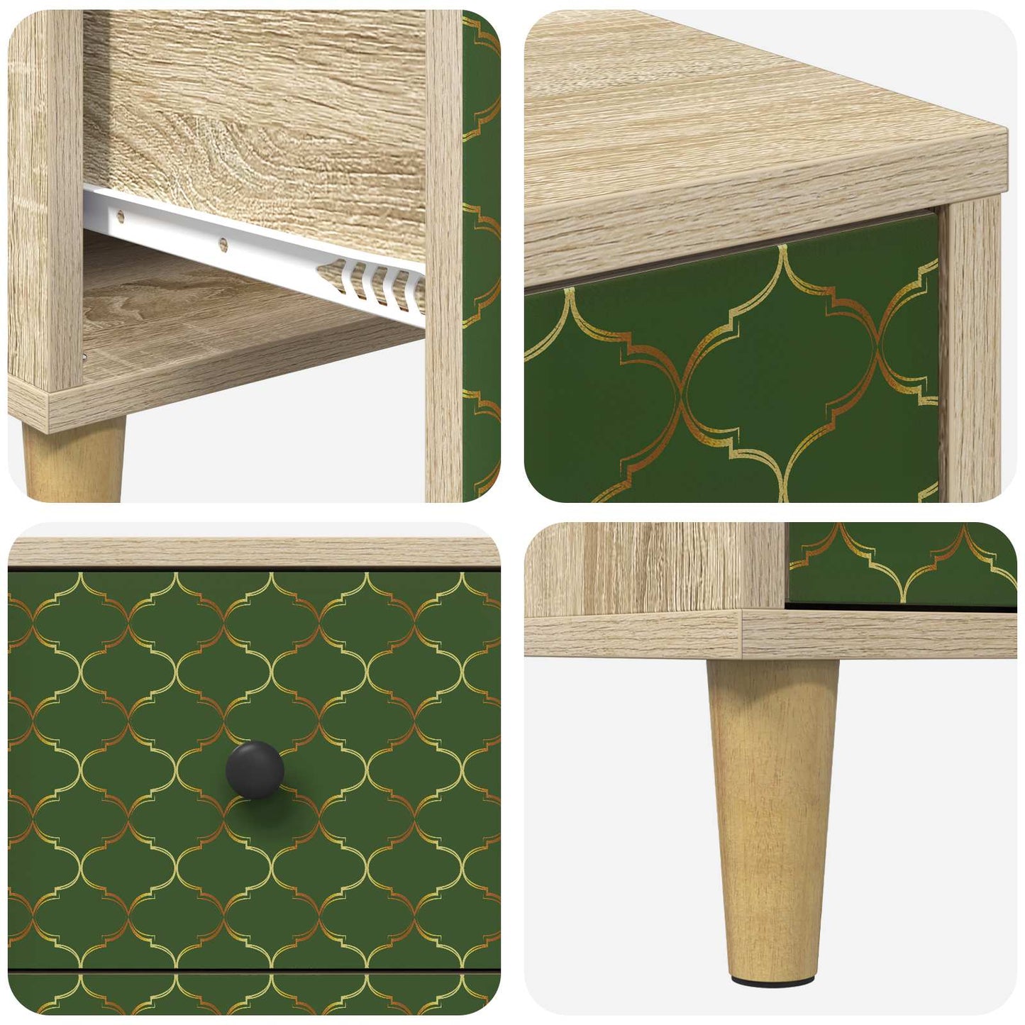 Bedside Cabinet GELEEN 2 pcs Sonoma Oak 36 x 33 x 60 cm