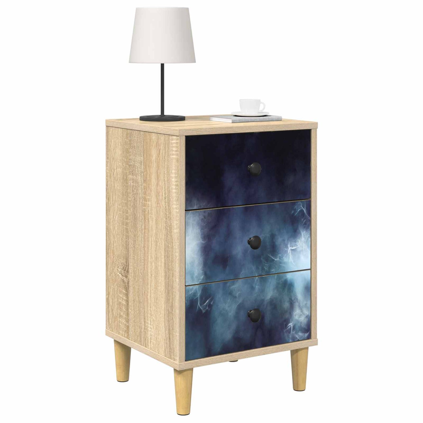 Bedside Cabinet RAALTE 2 pcs Sonoma Oak 36 x 33 x 60 cm