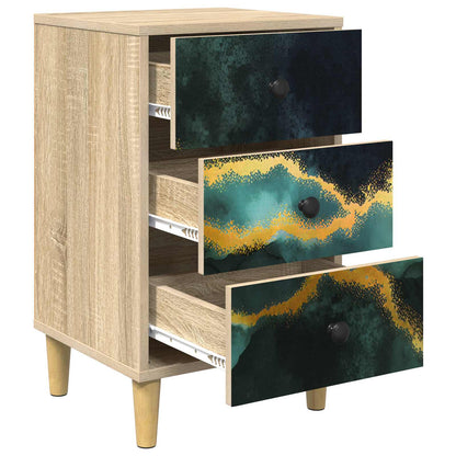 Bedside Cabinet WIJHE Sonoma Oak 36 x 33 x 60 cm