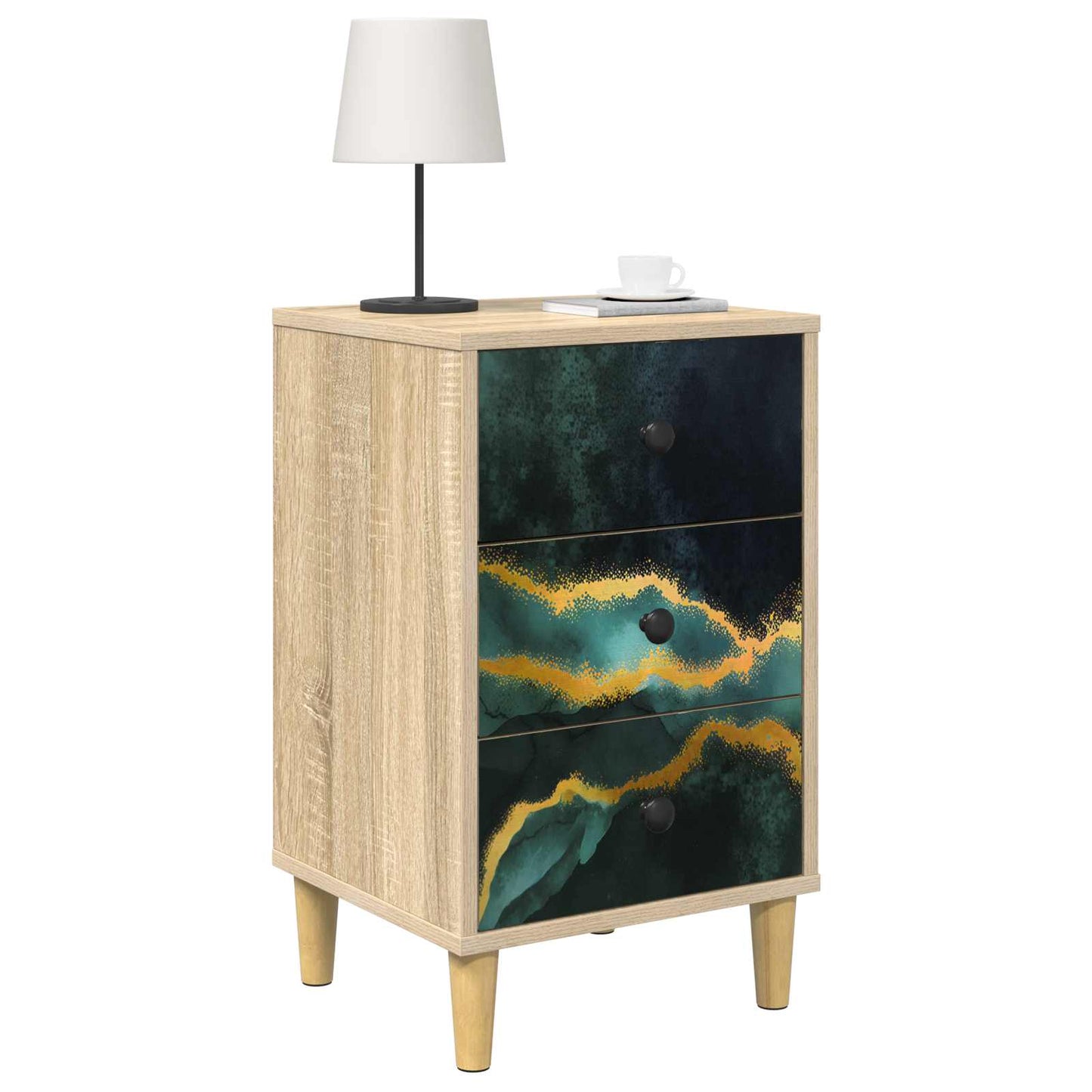 Bedside Cabinet WIJHE Sonoma Oak 36 x 33 x 60 cm