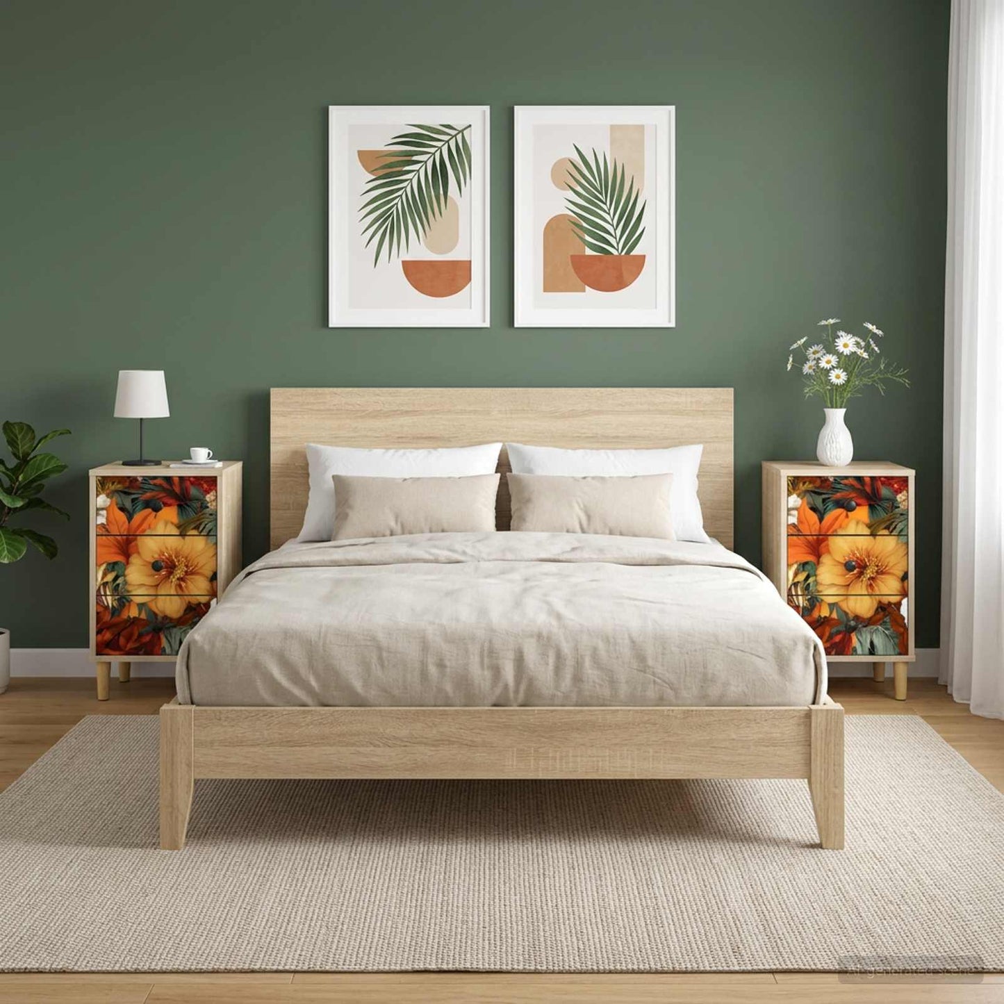 Bedside Cabinet GENNEP 2 pcs Sonoma Oak 36 x 33 x 60 cm