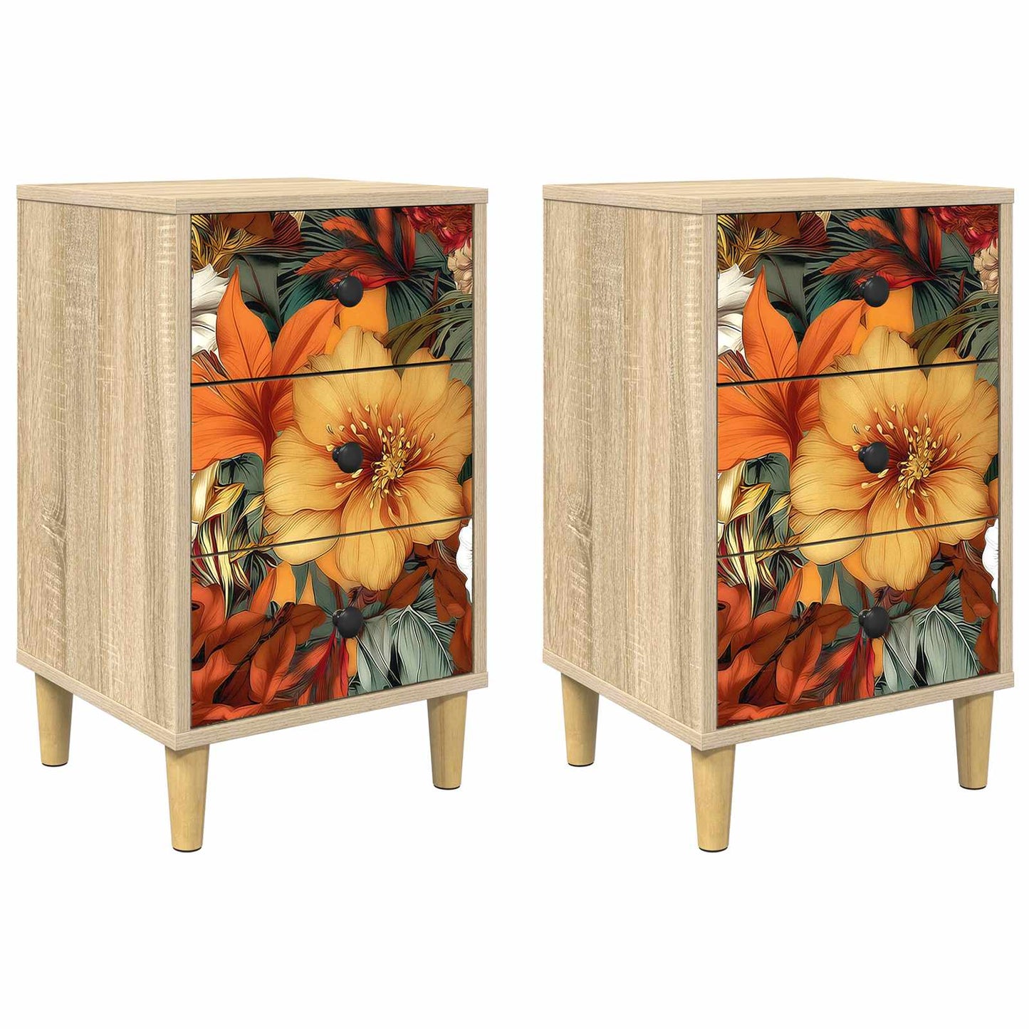 Bedside Cabinet GENNEP 2 pcs Sonoma Oak 36 x 33 x 60 cm