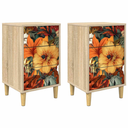 Bedside Cabinet GENNEP 2 pcs Sonoma Oak 36 x 33 x 60 cm