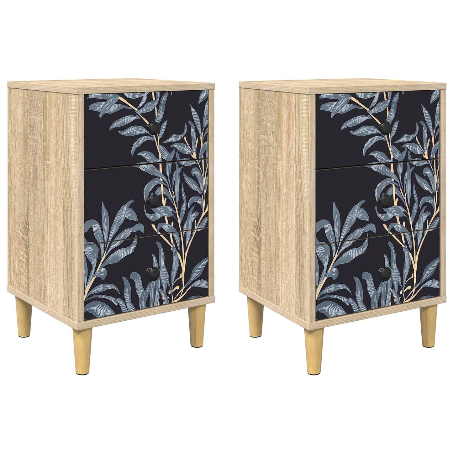 Bedside Cabinet DOKKUM 2 pcs Sonoma Oak 36 x 33 x 60 cm