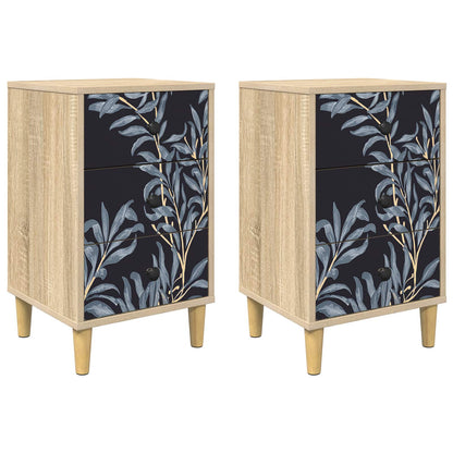 Bedside Cabinet DOKKUM 2 pcs Sonoma Oak 36 x 33 x 60 cm