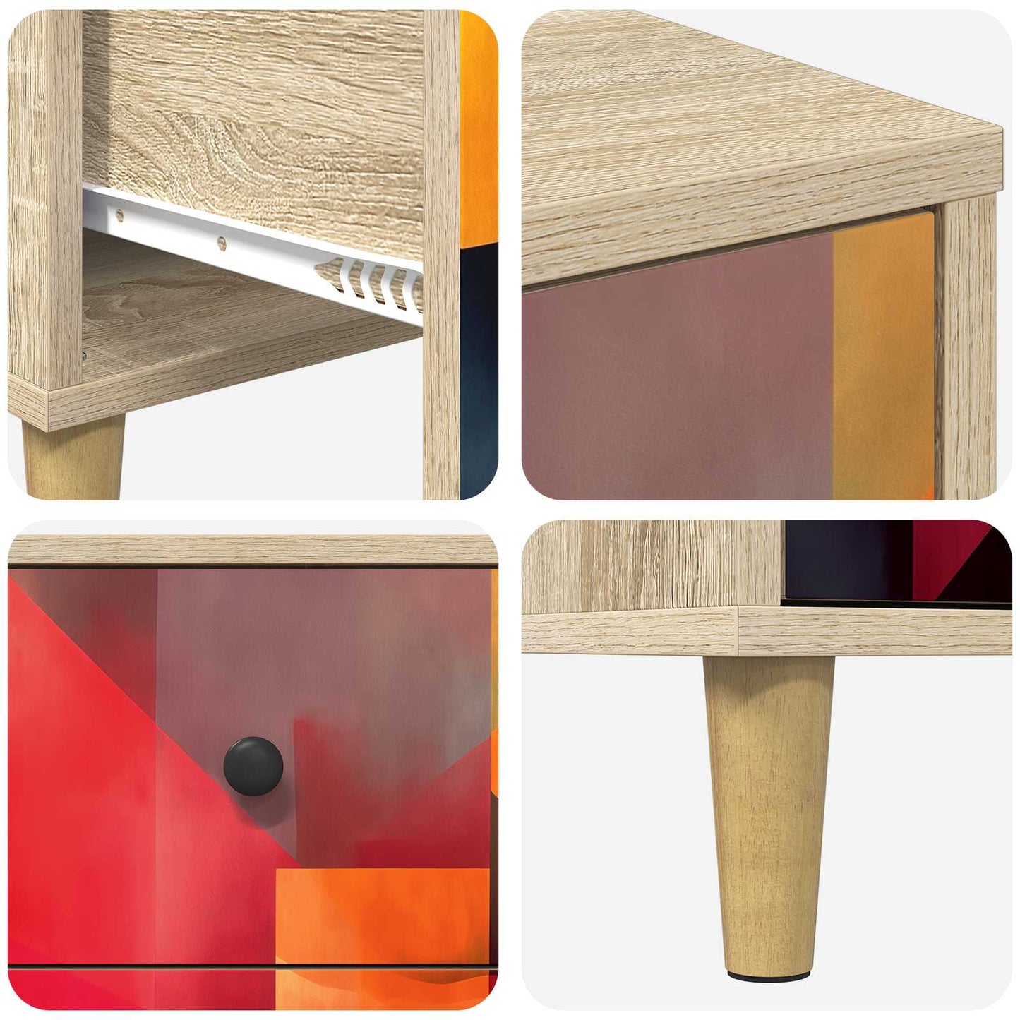 Bedside Cabinet HEESCH Sonoma Oak 36 x 33 x 60 cm