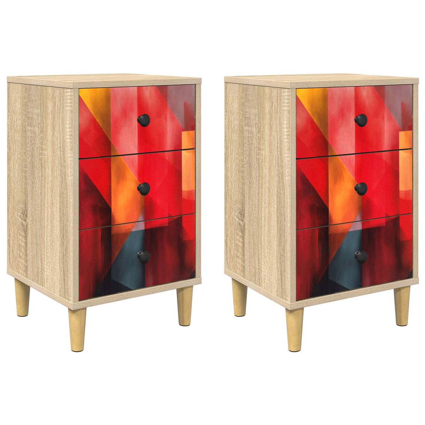 Bedside Cabinet HEESCH 2 pcs Sonoma Oak 36 x 33 x 60 cm