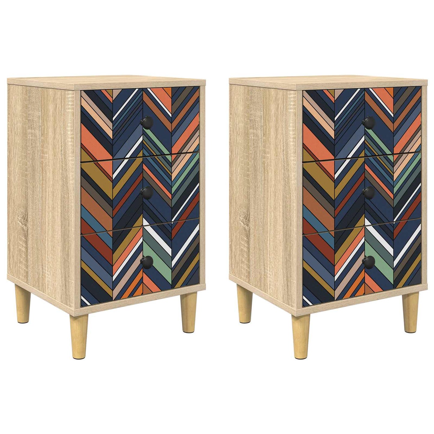 Bedside Cabinet OMMEN 2 pcs Sonoma Oak 36 x 33 x 60 cm