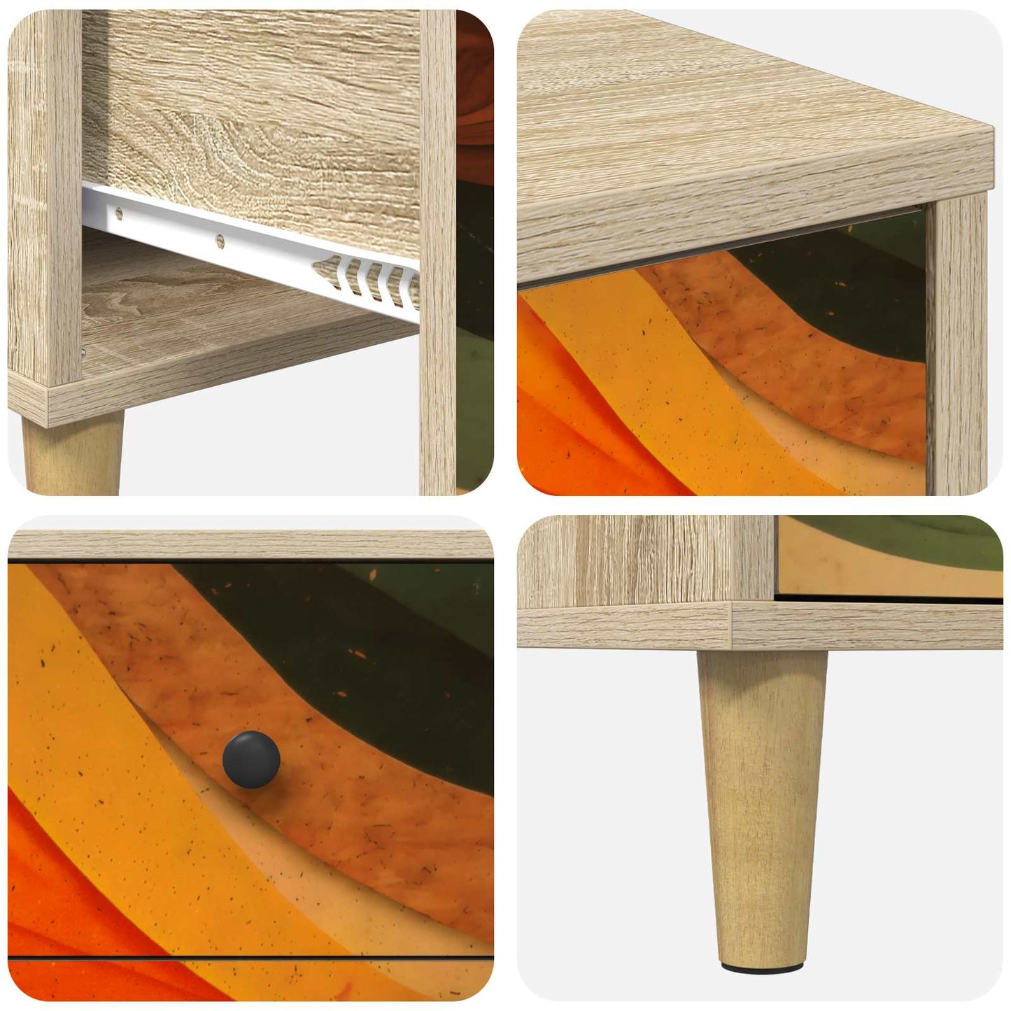 Bedside Cabinet BONN 2 pcs Sonoma Oak 36 x 33 x 60 cm