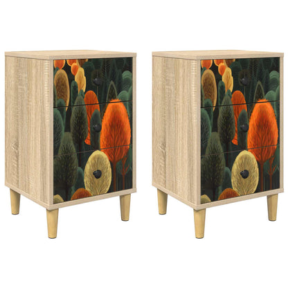 Bedside Cabinet BONN 2 pcs Sonoma Oak 36 x 33 x 60 cm