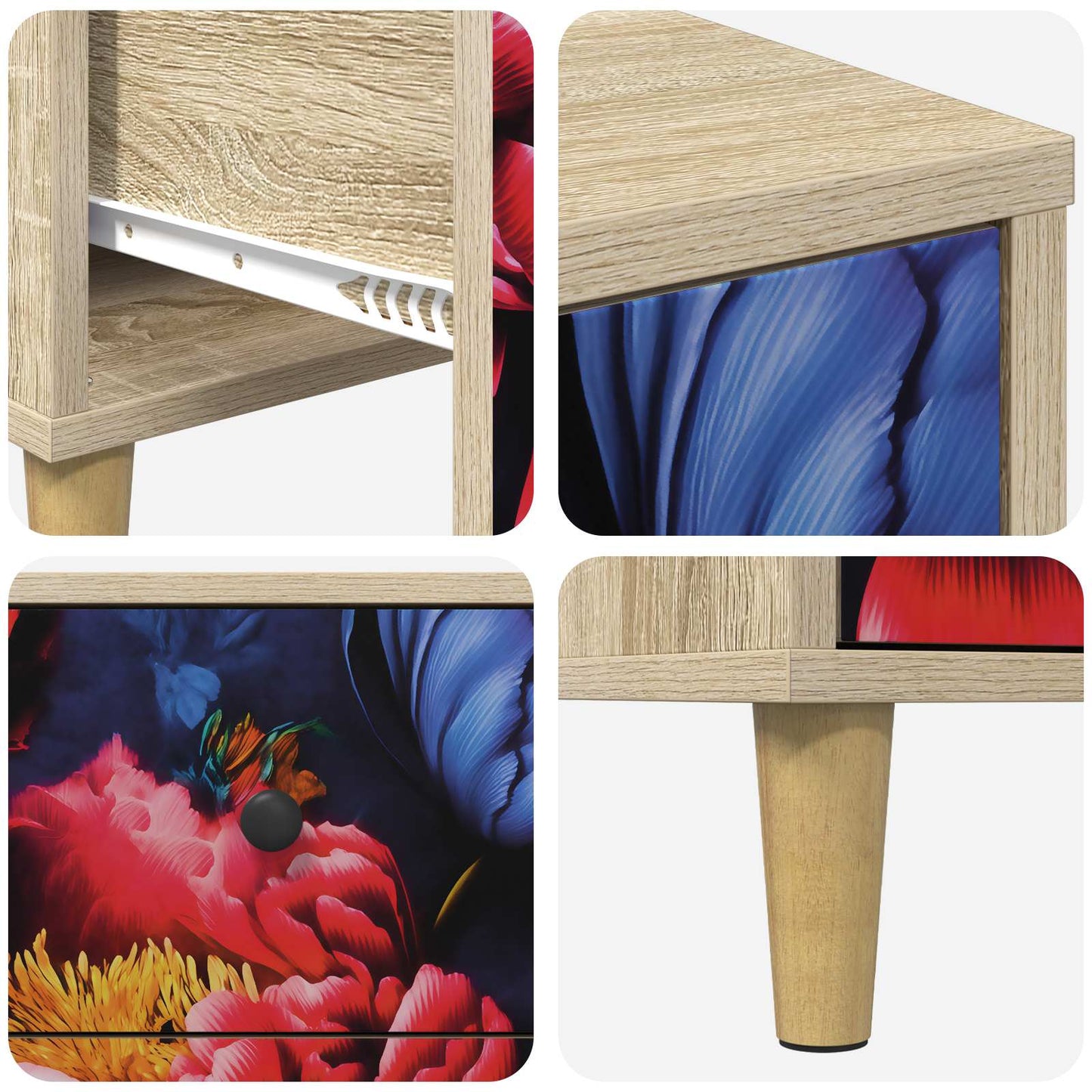 Bedside Cabinet KIEL Sonoma Oak 36 x 33 x 60 cm Engineered Wood