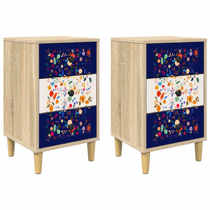 Bedside Cabinet MAINZ 2 pcs Sonoma Oak 36 x 33 x 60 cm