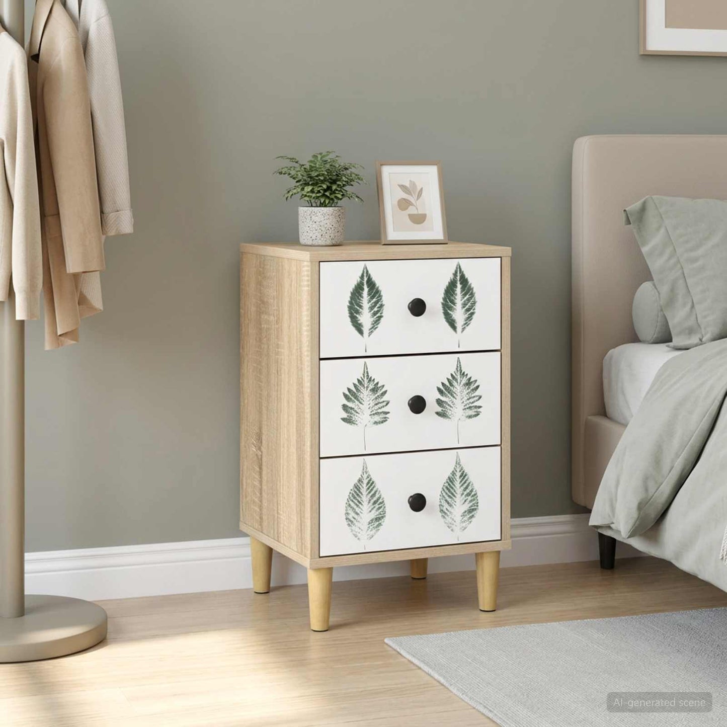 Bedside Cabinet HANAU Sonoma Oak 36 x 33 x 60 cm