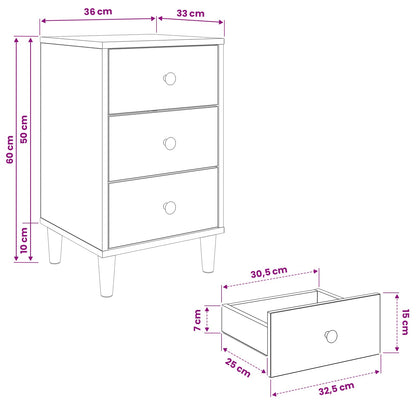 Bedside Cabinet AACHEN Sonoma Oak 36 x 33 x 60 cm