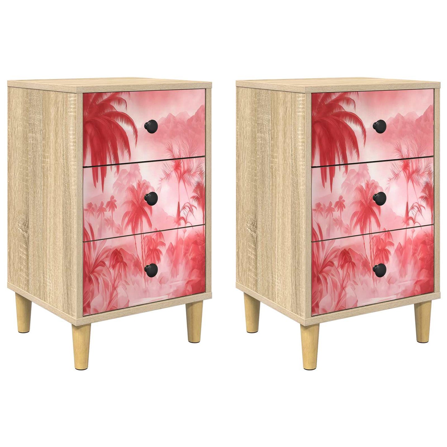 Bedside Cabinet AACHEN 2 pcs Sonoma Oak 36 x 33 x 60 cm
