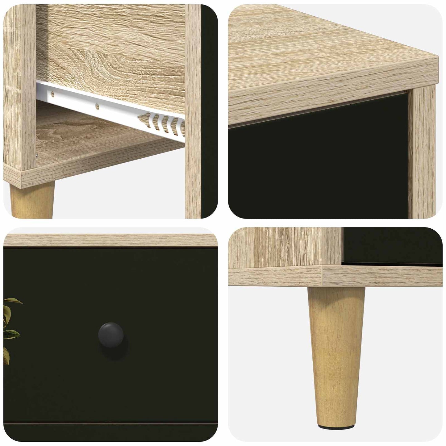 Bedside Cabinet BREMEN 2 pcs Sonoma Oak 36 x 33 x 60 cm