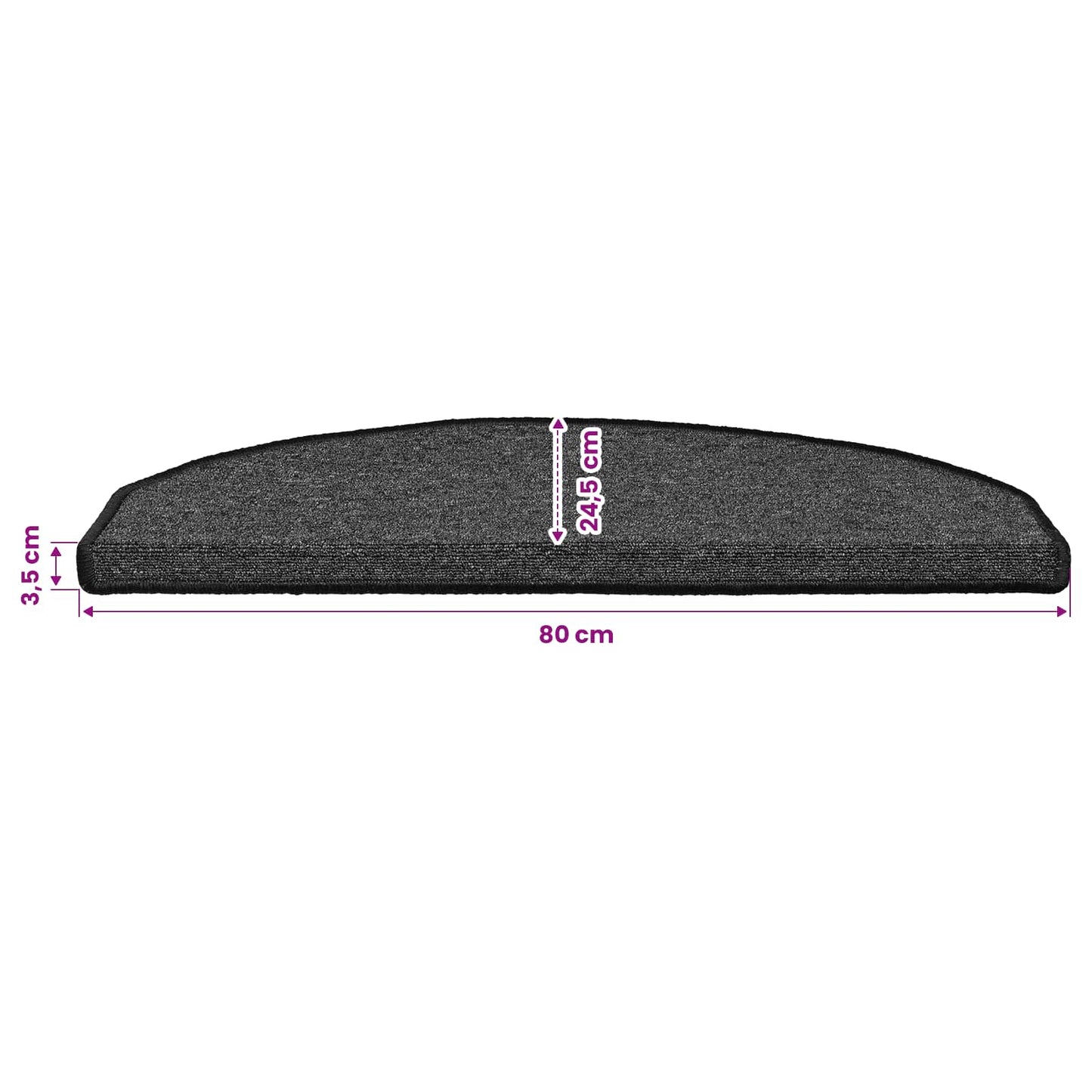 Self-adhesive Stair Mats 15 pcs Anthracite 80 x 24.5 x 3.5 cm