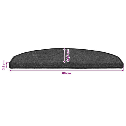 Self-adhesive Stair Mats 15 pcs Anthracite 80 x 24.5 x 3.5 cm